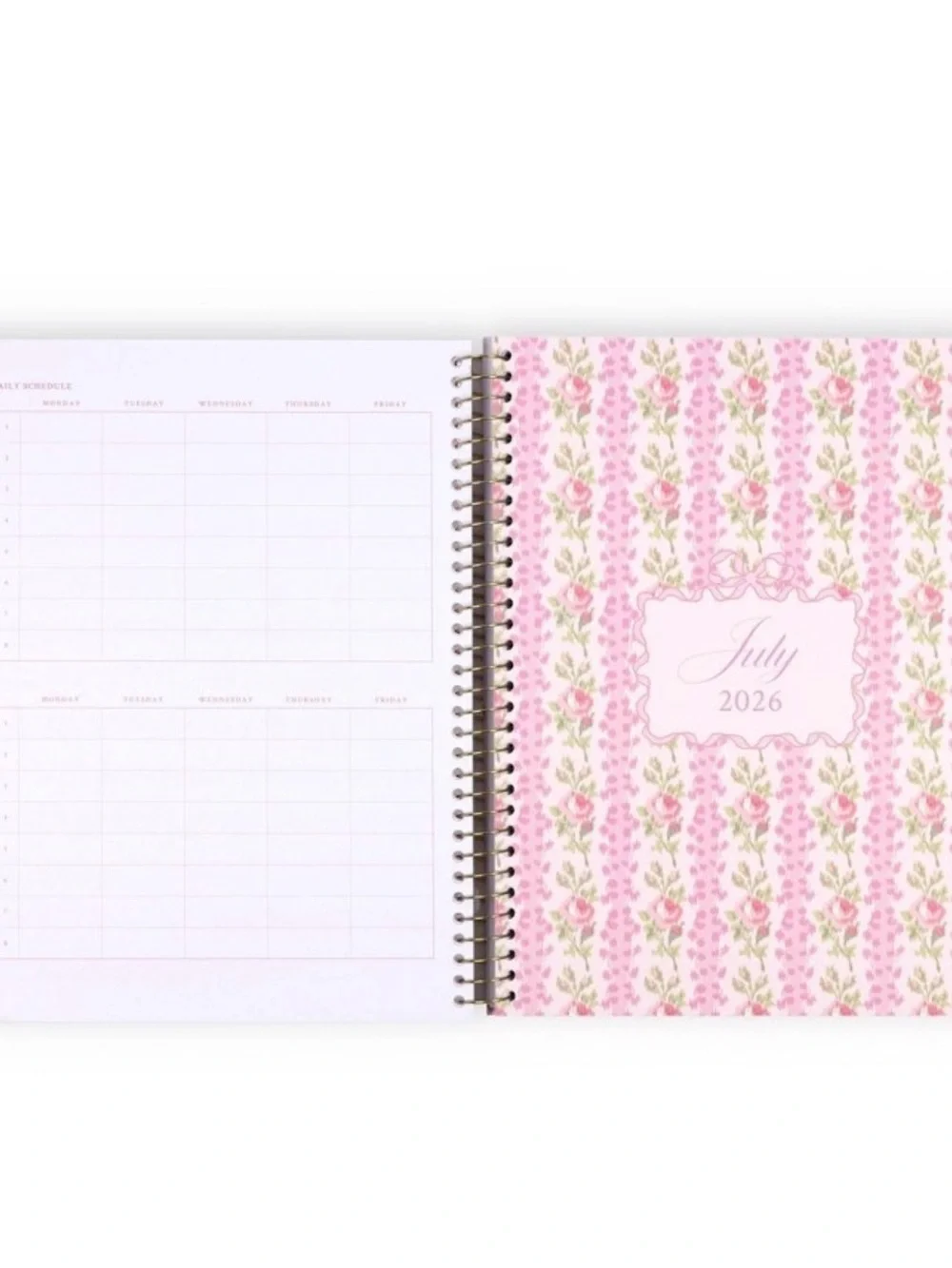 LoveShackFancy x Target - Yoobi Ribbon Rosa Teacher Planner 8.5” X 11”